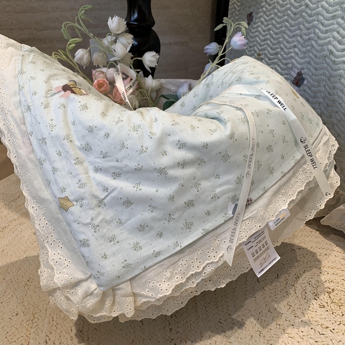 91家纺网 家纺一手货源 找家纺 莱豫2025新款纯棉花边夏被床盖 小花熊-夏被