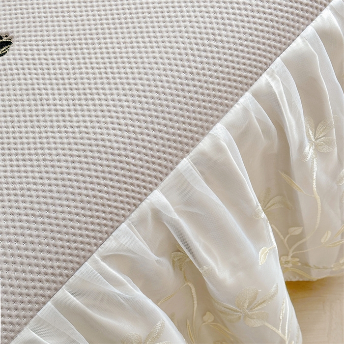 91家纺网 家纺一手货源 找家纺 （总）好儿喜家纺 2025新款玫瑰花床裙凉席  A类面料