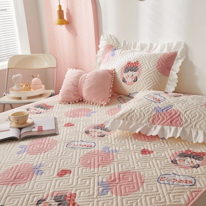 91家纺网 家纺一手货源 找家纺 舒居家纺 2025新款全棉纯棉软床垫 白桃公主