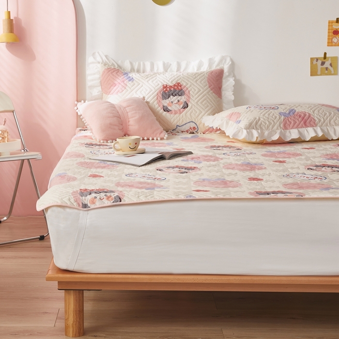 91家纺网 家纺一手货源 找家纺 舒居家纺 2025新款全棉纯棉软床垫 白桃公主