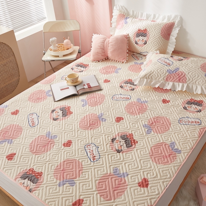 91家纺网 家纺一手货源 找家纺 舒居家纺 2025新款全棉纯棉软床垫 白桃公主