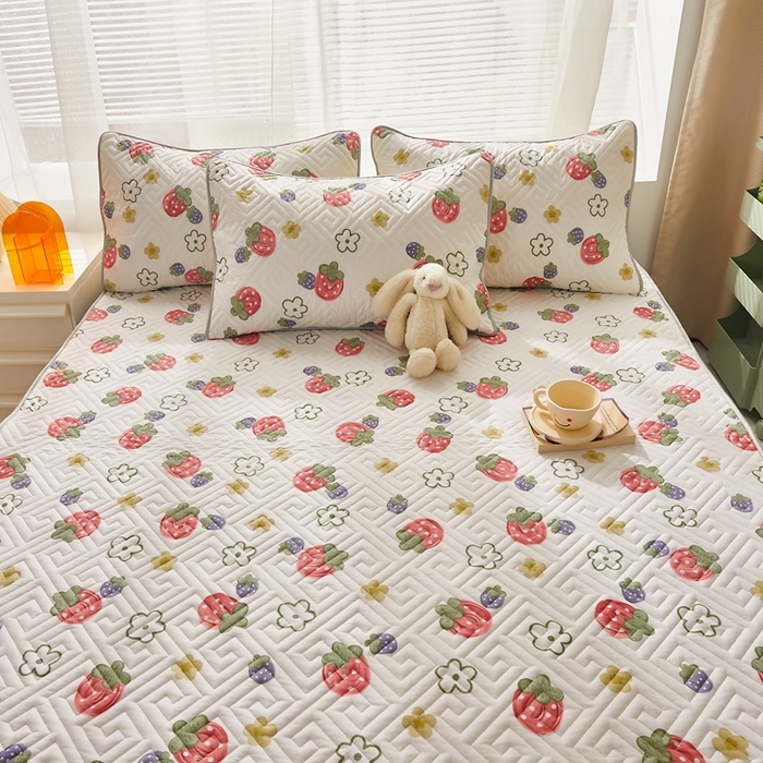 91家纺网 家纺一手货源 找家纺 舒居家纺 2025新款全棉纯棉软床垫 草莓园