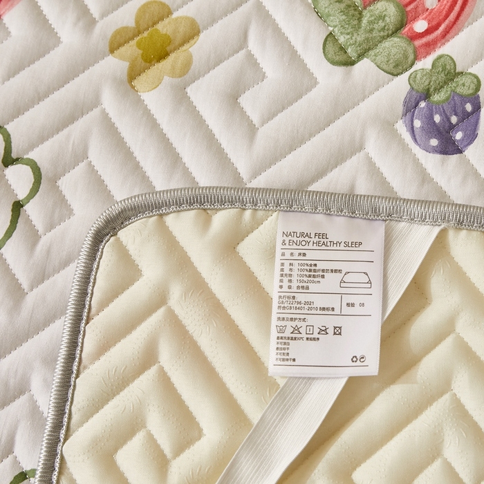 91家纺网 家纺一手货源 找家纺 舒居家纺 2025新款全棉纯棉软床垫 草莓园