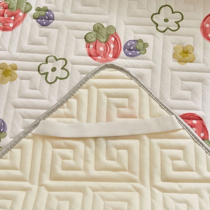 91家纺网 家纺一手货源 找家纺 舒居家纺 2025新款全棉纯棉软床垫 草莓园