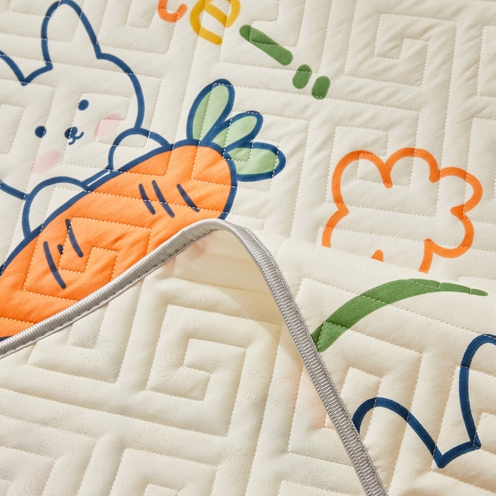 91家纺网 家纺一手货源 找家纺 舒居家纺 2025新款全棉纯棉软床垫 飞天萝卜兔