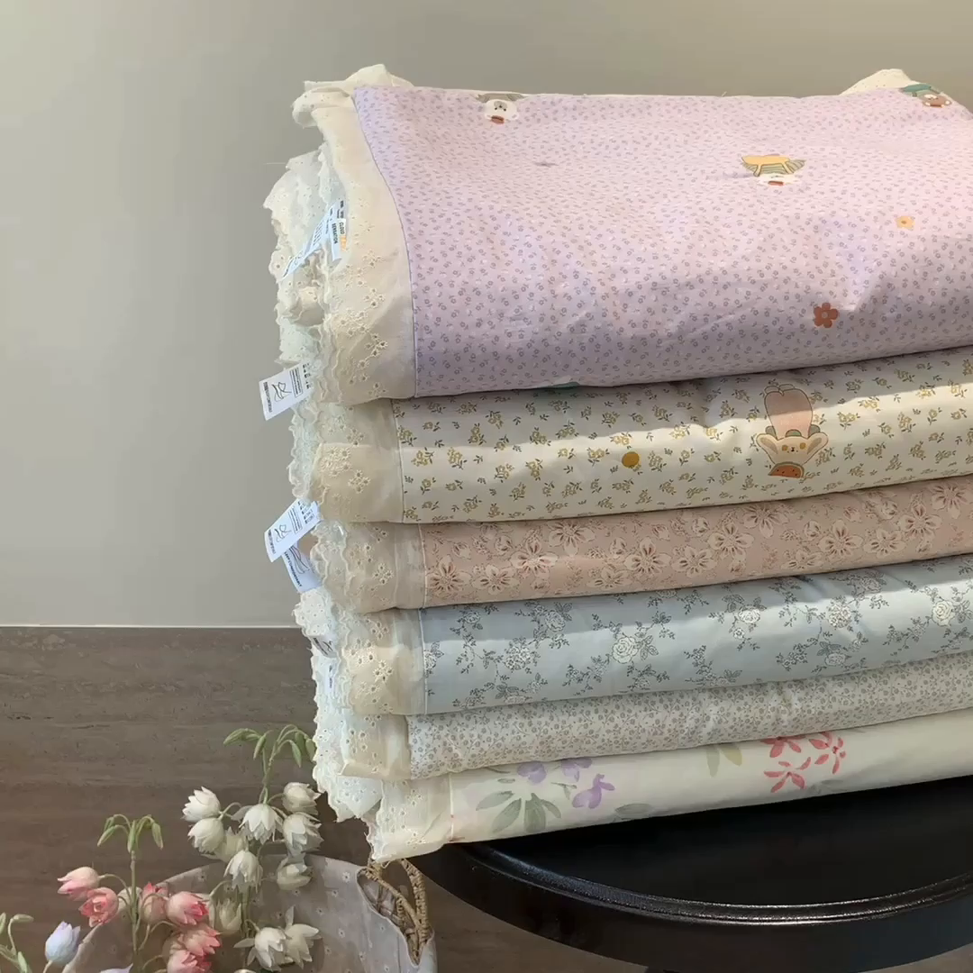 91家纺网 家纺一手货源 找家纺 莱豫2025新款纯棉花边夏被床盖 组合（仅供参考）