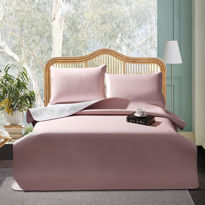 91家纺网 家纺一手货源 找家纺 四川牛皮席 2025新款头层牛皮席 粉紫色