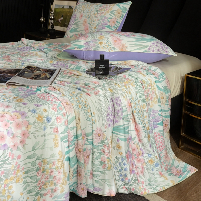 91家纺网 家纺一手货源 找家纺 锦禾穗 2025新款锦禾穗锦氨数码印花夏被 伊娃