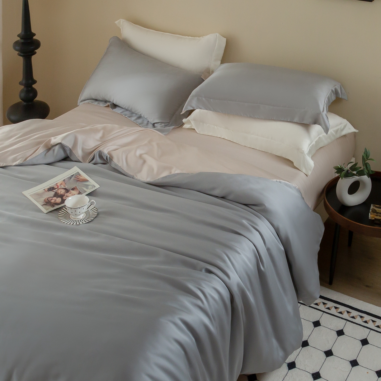 91家纺网 家纺一手货源 找家纺 （总）ONE TWO ONE 121 2025新款60支奥地利进口兰精天丝秋风系列单品-枕套