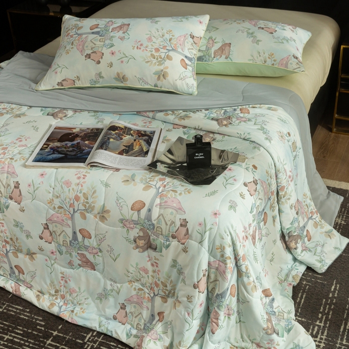 91家纺网 家纺一手货源 找家纺 锦禾穗 2025新款锦禾穗锦氨数码印花夏被 春生物