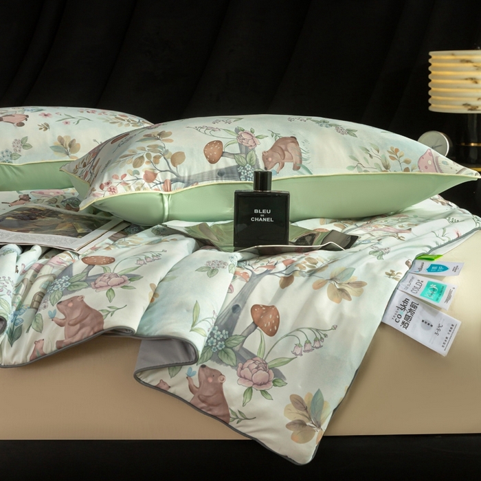 91家纺网 家纺一手货源 找家纺 锦禾穗 2025新款锦禾穗锦氨数码印花夏被 春生物