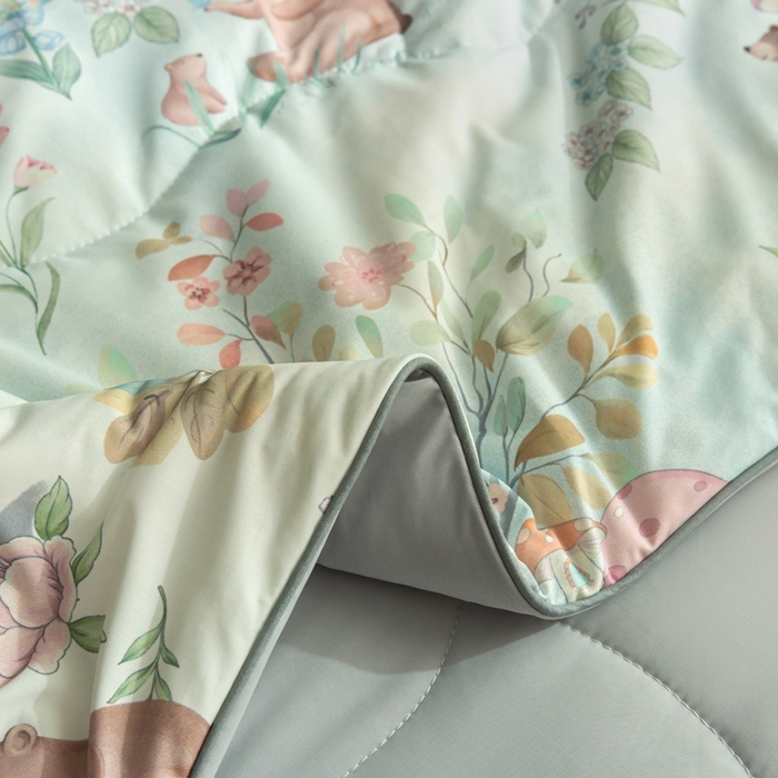 91家纺网 家纺一手货源 找家纺 锦禾穗 2025新款锦禾穗锦氨数码印花夏被 春生物