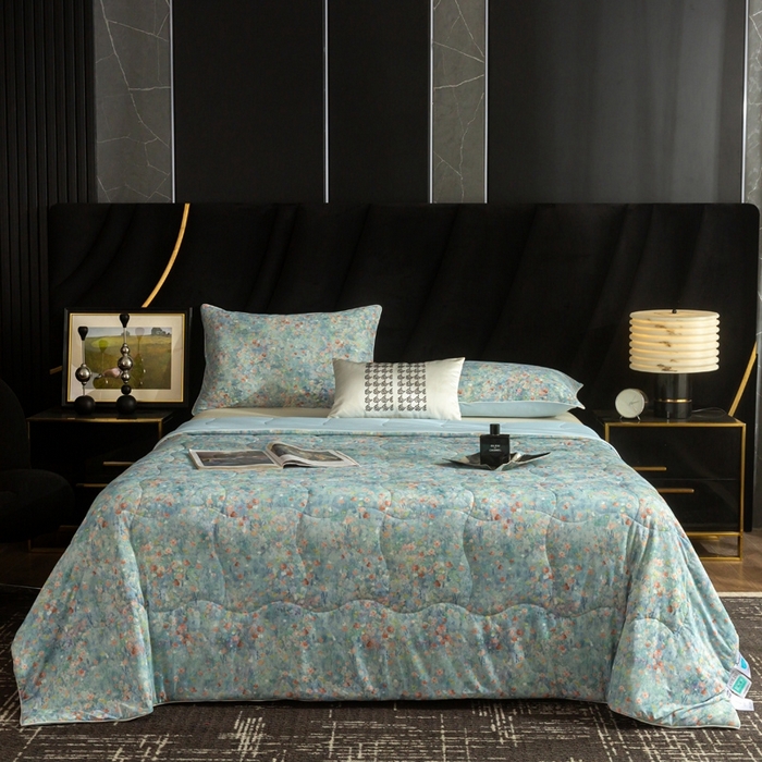 91家纺网 家纺一手货源 找家纺 锦禾穗 2025新款锦禾穗锦氨数码印花夏被 丛林漫步