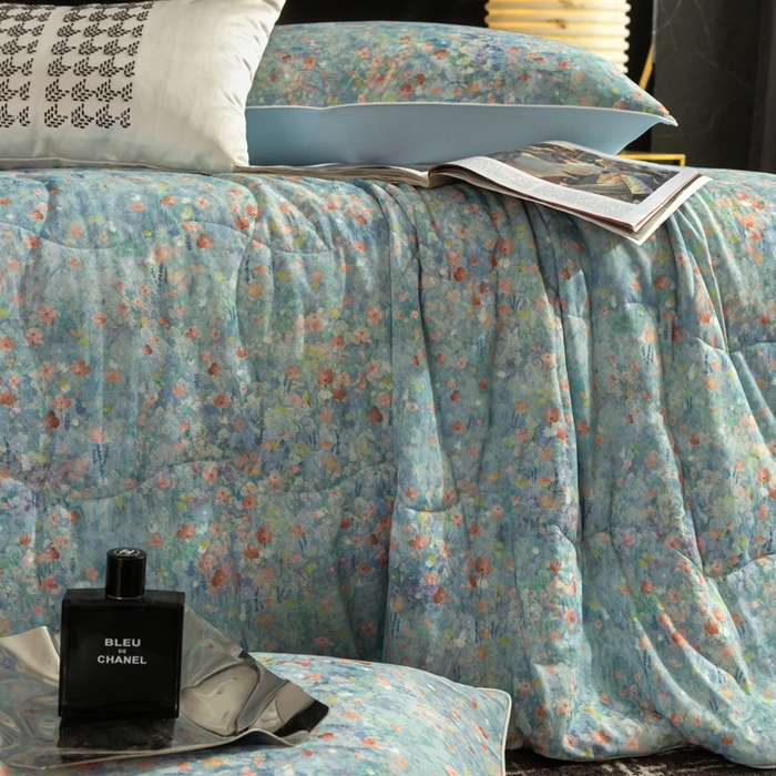 91家纺网 家纺一手货源 找家纺 锦禾穗 2025新款锦禾穗锦氨数码印花夏被 丛林漫步