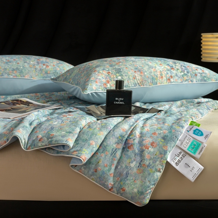 91家纺网 家纺一手货源 找家纺 锦禾穗 2025新款锦禾穗锦氨数码印花夏被 丛林漫步