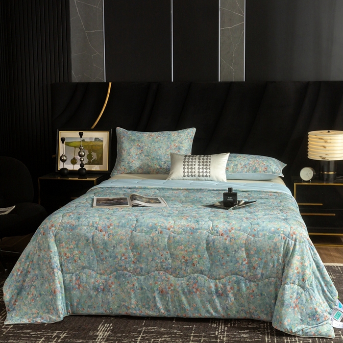 91家纺网 家纺一手货源 找家纺 锦禾穗 2025新款锦禾穗锦氨数码印花夏被 丛林漫步