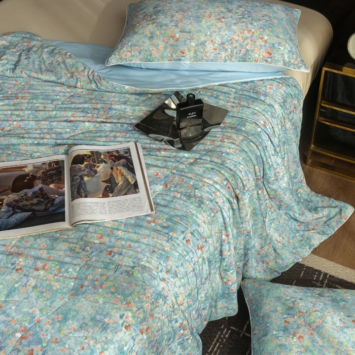 91家纺网 家纺一手货源 找家纺 锦禾穗 2025新款锦禾穗锦氨数码印花夏被 丛林漫步