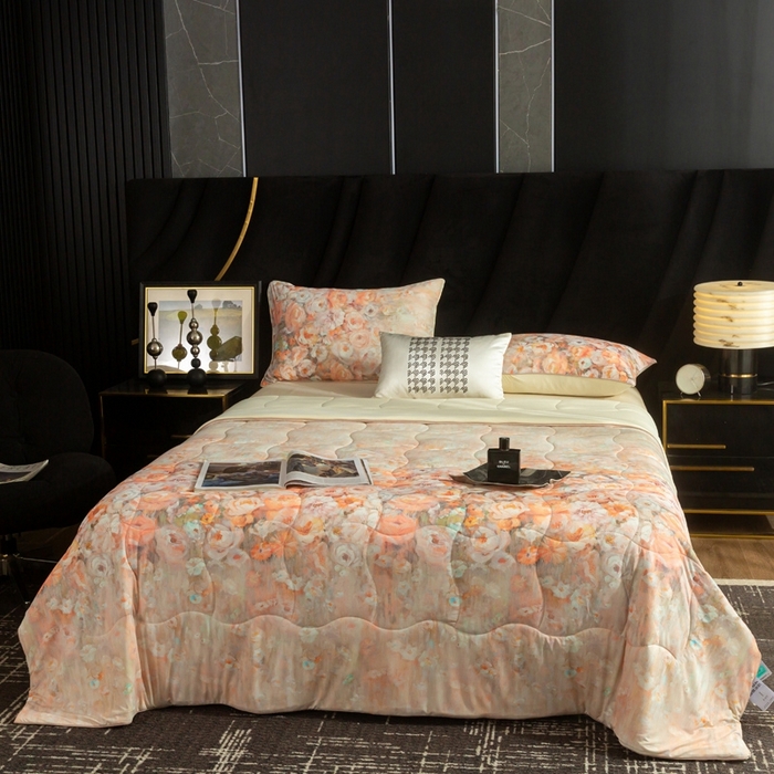 91家纺网 家纺一手货源 找家纺 锦禾穗 2025新款锦禾穗锦氨数码印花夏被 洛可可