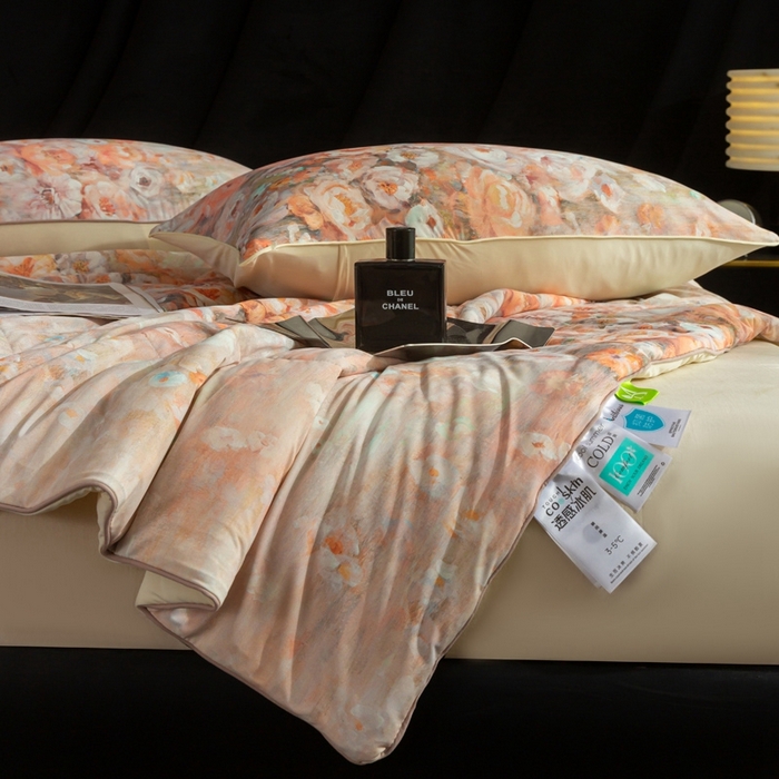 91家纺网 家纺一手货源 找家纺 锦禾穗 2025新款锦禾穗锦氨数码印花夏被 洛可可