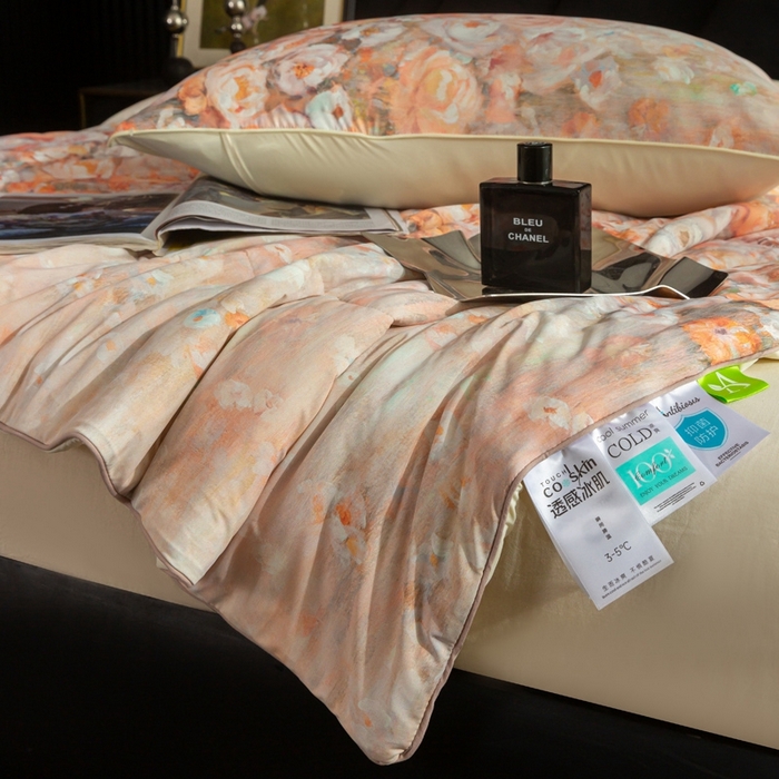 91家纺网 家纺一手货源 找家纺 锦禾穗 2025新款锦禾穗锦氨数码印花夏被 洛可可