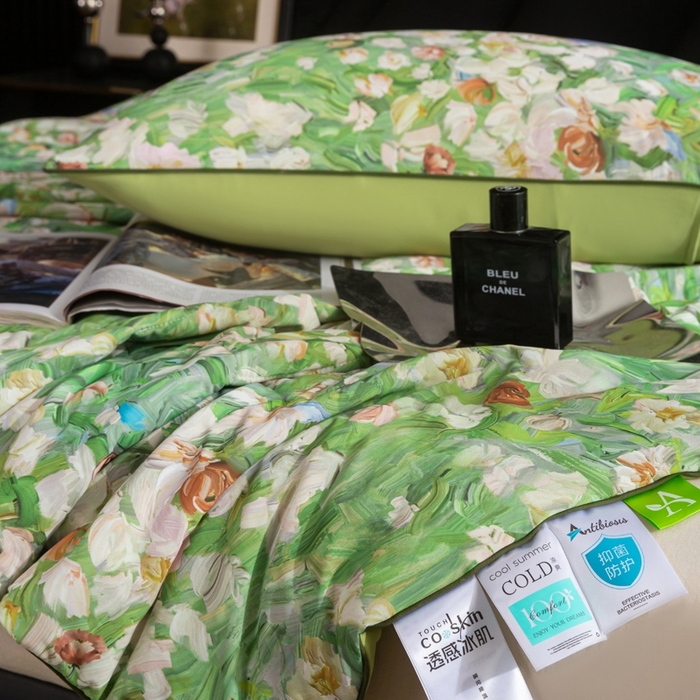 91家纺网 家纺一手货源 找家纺 锦禾穗 2025新款锦禾穗锦氨数码印花夏被 熹微