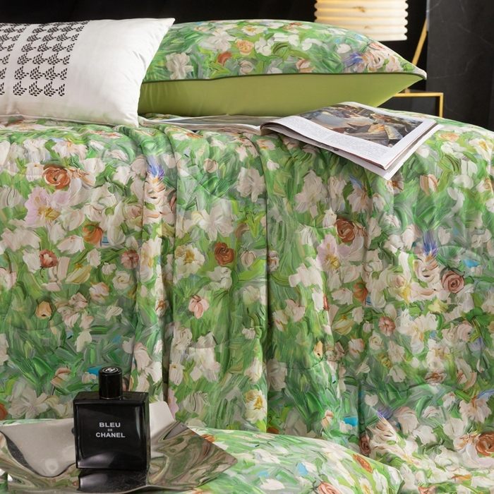 91家纺网 家纺一手货源 找家纺 锦禾穗 2025新款锦禾穗锦氨数码印花夏被 熹微