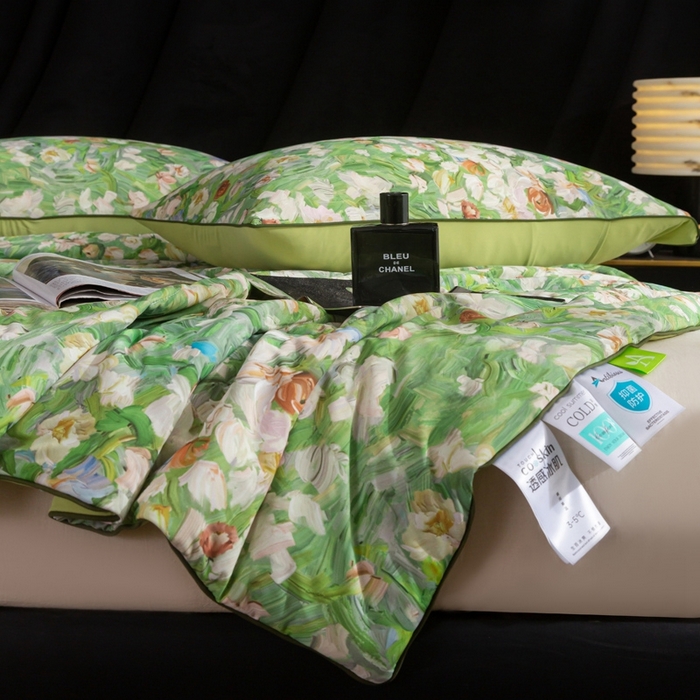 91家纺网 家纺一手货源 找家纺 锦禾穗 2025新款锦禾穗锦氨数码印花夏被 熹微