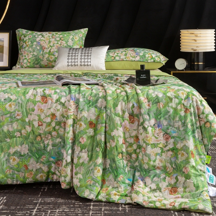 91家纺网 家纺一手货源 找家纺 锦禾穗 2025新款锦禾穗锦氨数码印花夏被 熹微