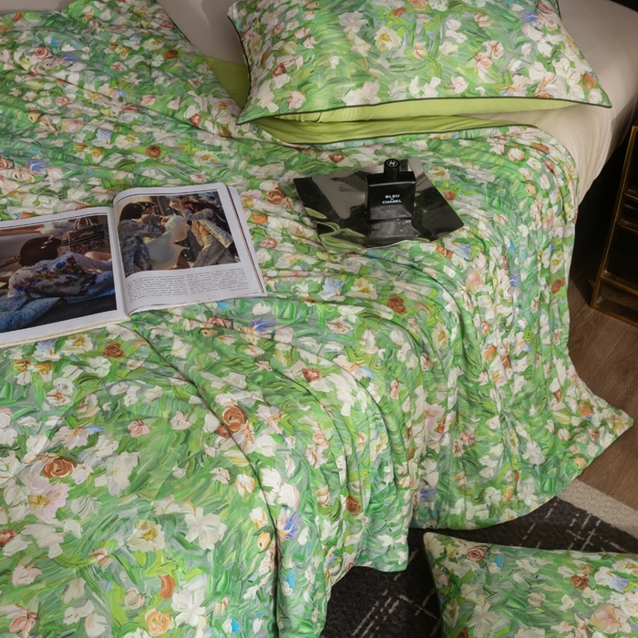 91家纺网 家纺一手货源 找家纺 锦禾穗 2025新款锦禾穗锦氨数码印花夏被 熹微