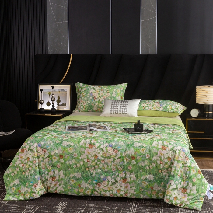 91家纺网 家纺一手货源 找家纺 锦禾穗 2025新款锦禾穗锦氨数码印花夏被 熹微