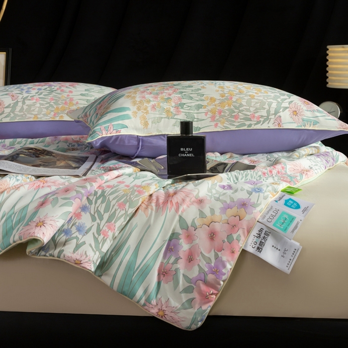 91家纺网 家纺一手货源 找家纺 锦禾穗 2025新款锦禾穗锦氨数码印花夏被 伊娃