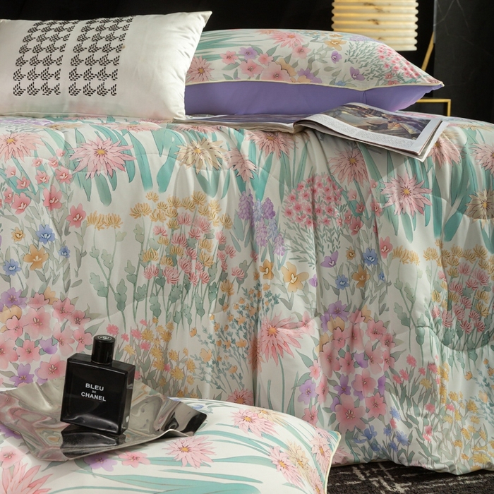 91家纺网 家纺一手货源 找家纺 锦禾穗 2025新款锦禾穗锦氨数码印花夏被 伊娃