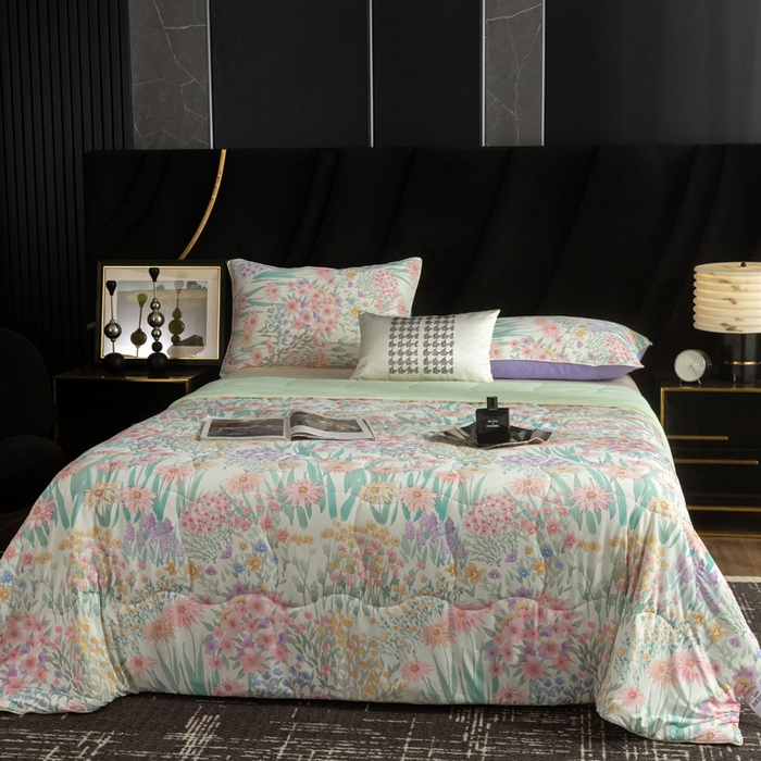 91家纺网 家纺一手货源 找家纺 锦禾穗 2025新款锦禾穗锦氨数码印花夏被 伊娃