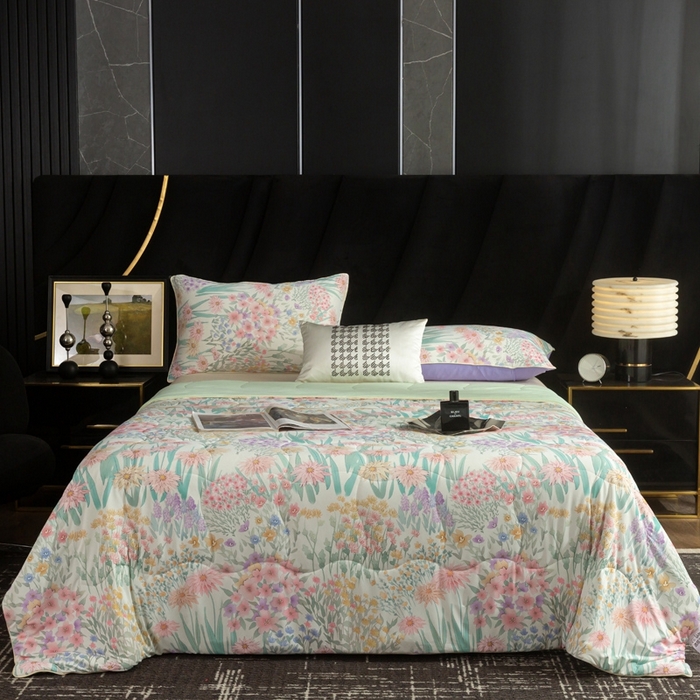 91家纺网 家纺一手货源 找家纺 锦禾穗 2025新款锦禾穗锦氨数码印花夏被 伊娃