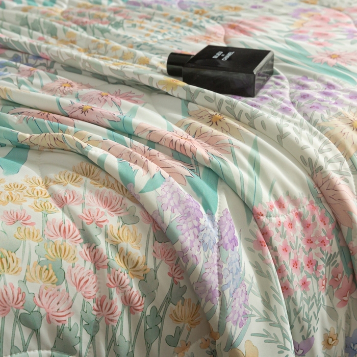 91家纺网 家纺一手货源 找家纺 锦禾穗 2025新款锦禾穗锦氨数码印花夏被 伊娃