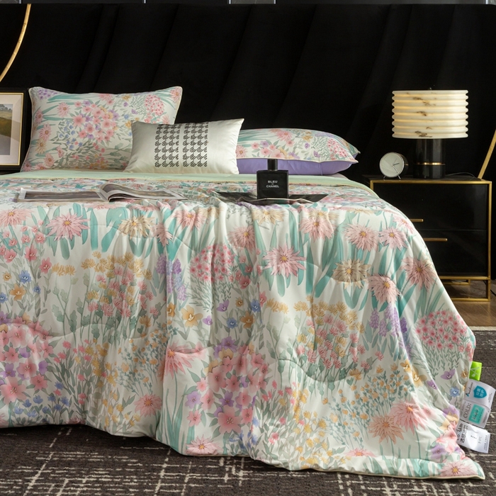 91家纺网 家纺一手货源 找家纺 锦禾穗 2025新款锦禾穗锦氨数码印花夏被 伊娃