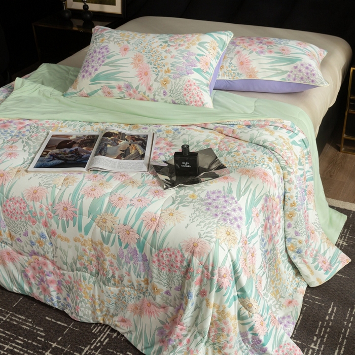 91家纺网 家纺一手货源 找家纺 锦禾穗 2025新款锦禾穗锦氨数码印花夏被 伊娃