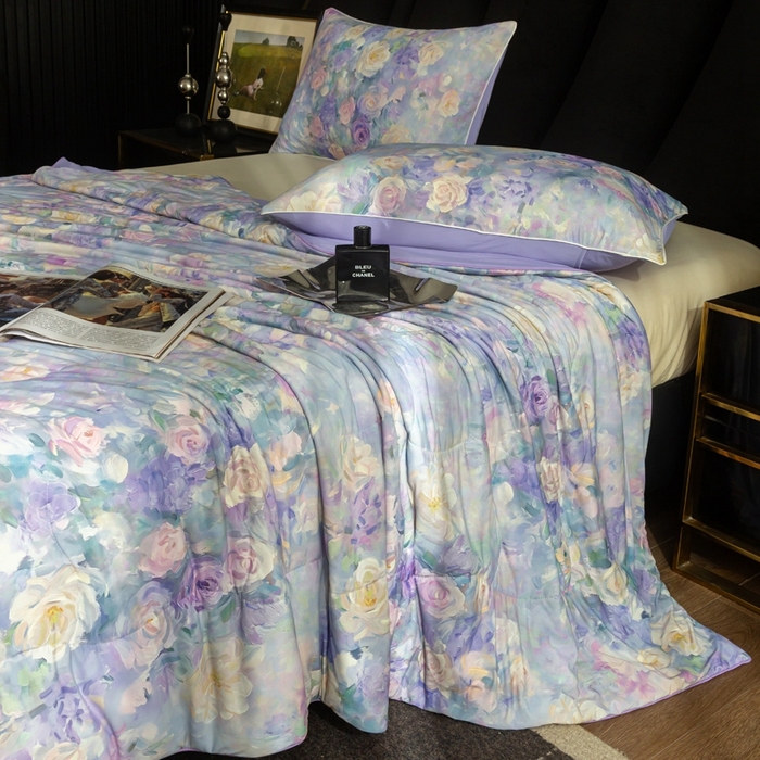 锦禾穗 2025新款锦禾穗锦氨数码印花夏被 紫境