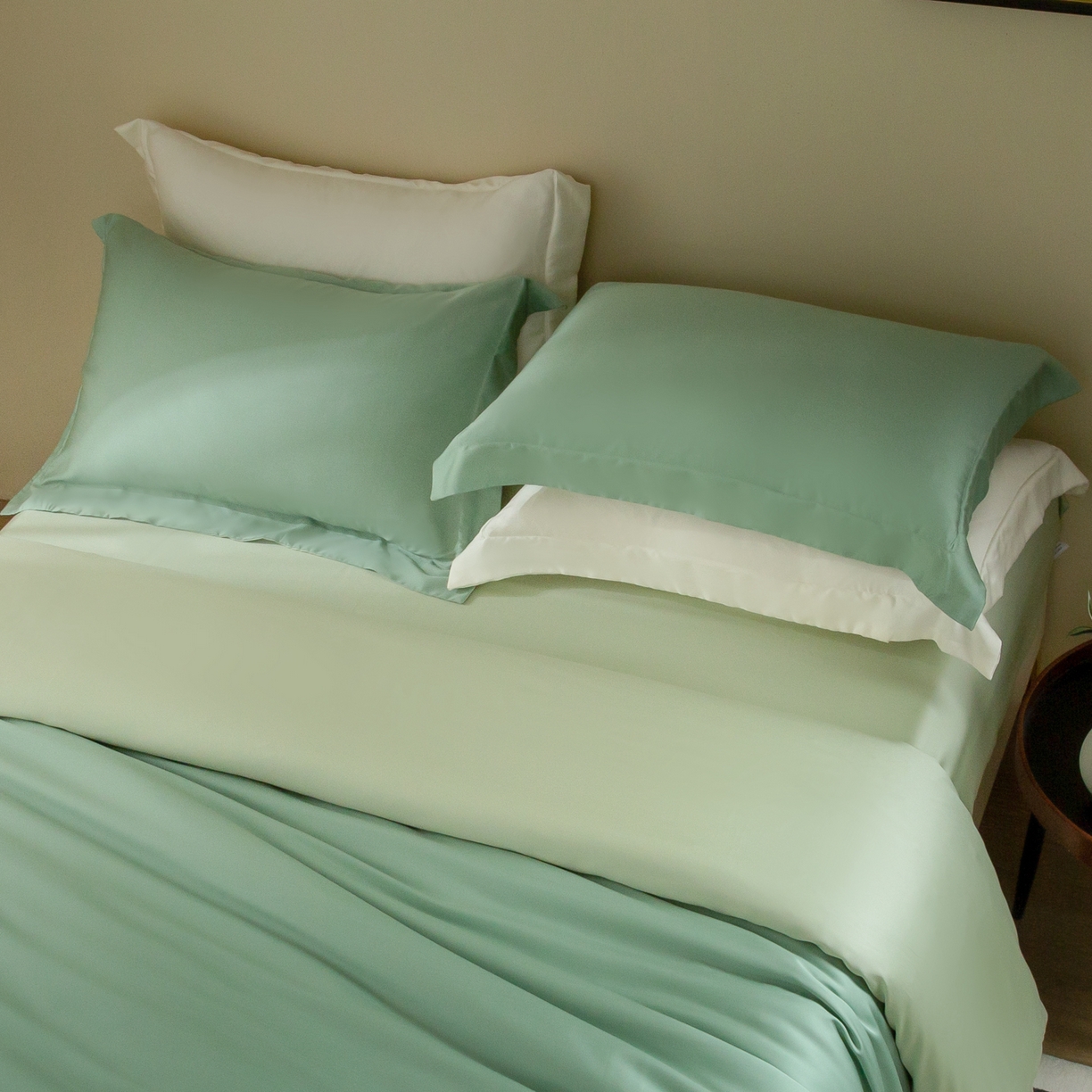 ONE TWO ONE 121 2025新款60支奥地利进口兰精天丝秋风系列单品-枕套 春芽绿