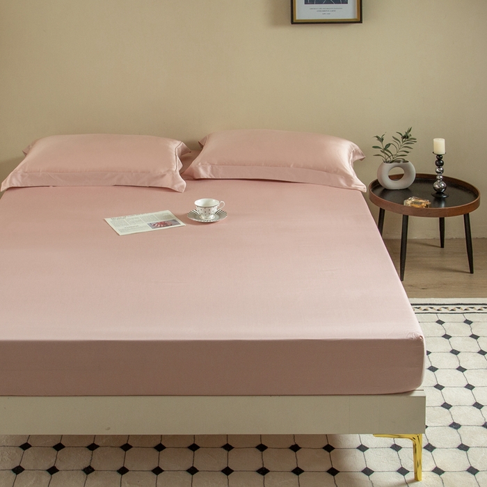 91家纺网 家纺一手货源 找家纺 ONE TWO ONE 121 2025新款60支奥地利进口兰精天丝秋风系列单品-床单床笠 柔粉