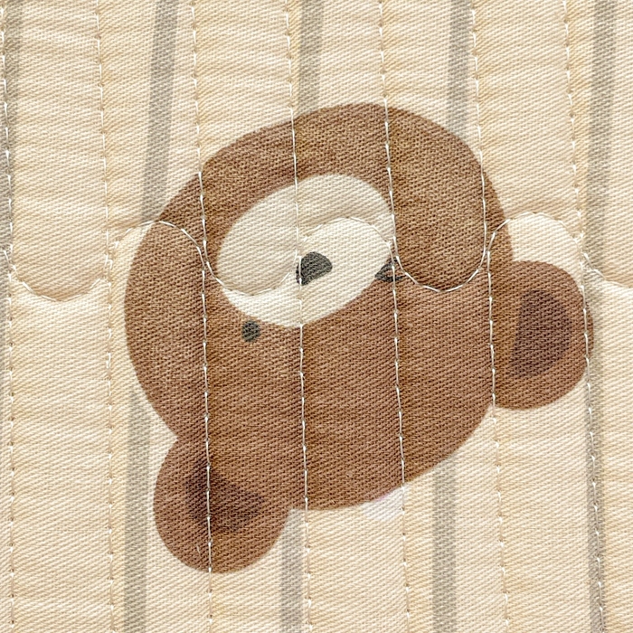 91家纺网 家纺一手货源 找家纺 雅萱家纺 2025新款全棉绗缝夹棉枕巾 饼干熊-枕巾 50*80cm一只