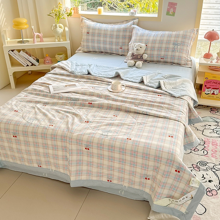 91家纺网 家纺一手货源 找家纺 栩裕纺织 2025新款全棉印染棉花夏被夏凉被空调被 樱桃派