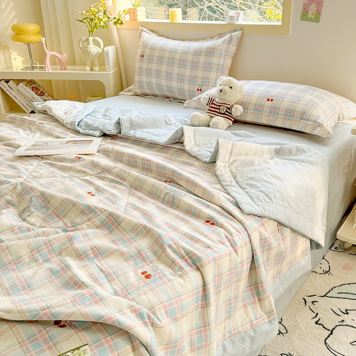 91家纺网 家纺一手货源 找家纺 栩裕纺织 2025新款全棉印染棉花夏被夏凉被空调被 樱桃派