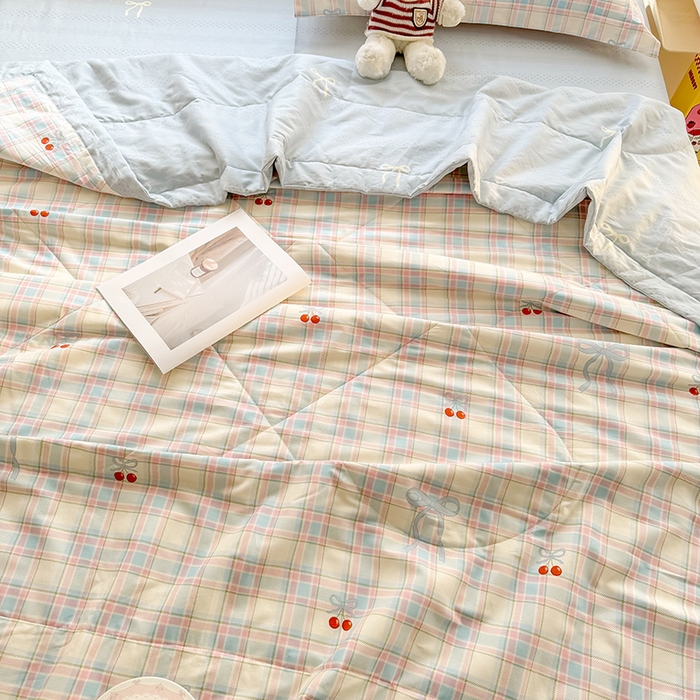 91家纺网 家纺一手货源 找家纺 栩裕纺织 2025新款全棉印染棉花夏被夏凉被空调被 樱桃派