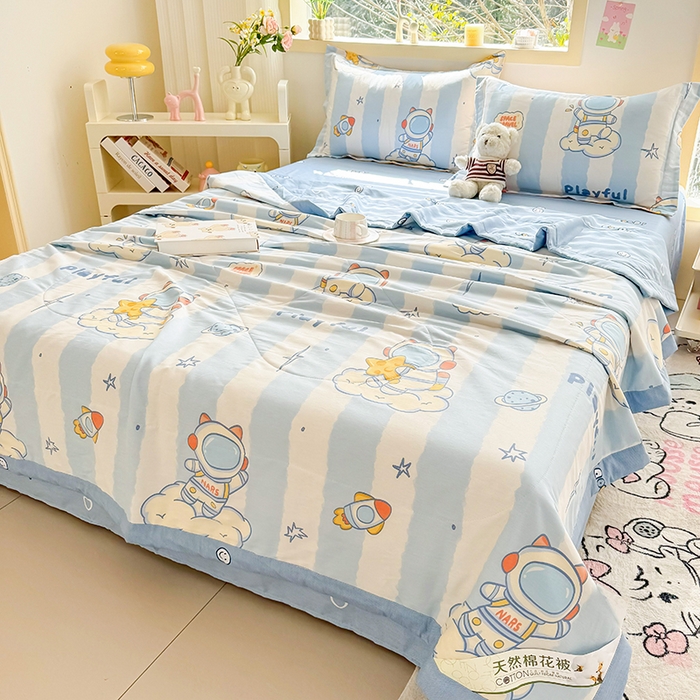 91家纺网 家纺一手货源 找家纺 栩裕纺织 2025新款全棉印染棉花夏被夏凉被空调被 遨游星际