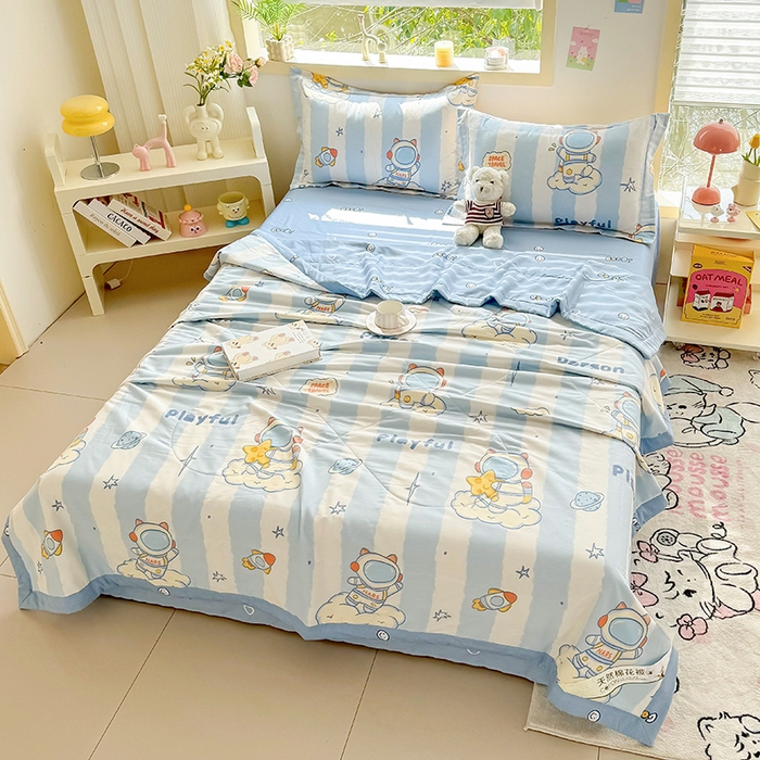 91家纺网 家纺一手货源 找家纺 栩裕纺织 2025新款全棉印染棉花夏被夏凉被空调被 遨游星际