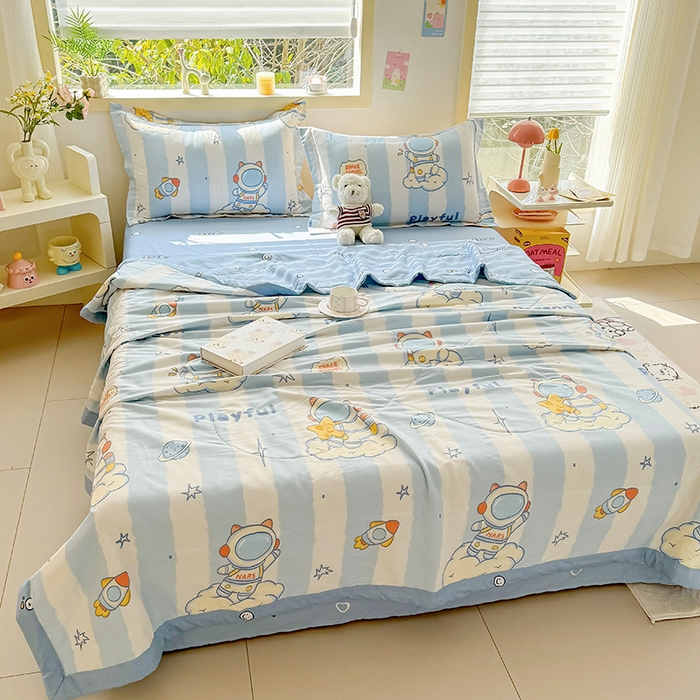 91家纺网 家纺一手货源 找家纺 栩裕纺织 2025新款全棉印染棉花夏被夏凉被空调被 遨游星际