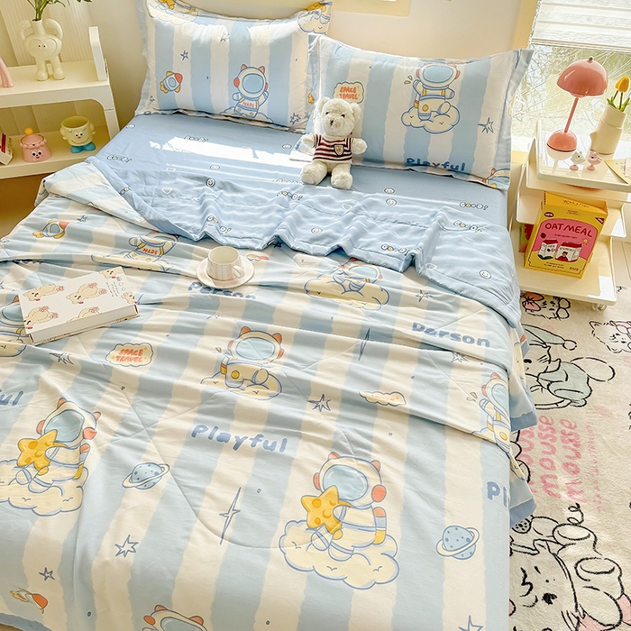 91家纺网 家纺一手货源 找家纺 栩裕纺织 2025新款全棉印染棉花夏被夏凉被空调被 遨游星际