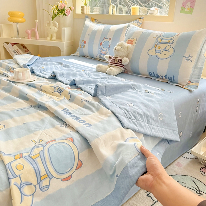 91家纺网 家纺一手货源 找家纺 栩裕纺织 2025新款全棉印染棉花夏被夏凉被空调被 遨游星际