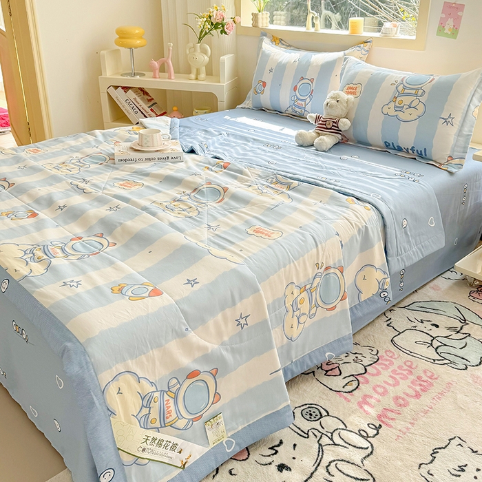 91家纺网 家纺一手货源 找家纺 栩裕纺织 2025新款全棉印染棉花夏被夏凉被空调被 遨游星际